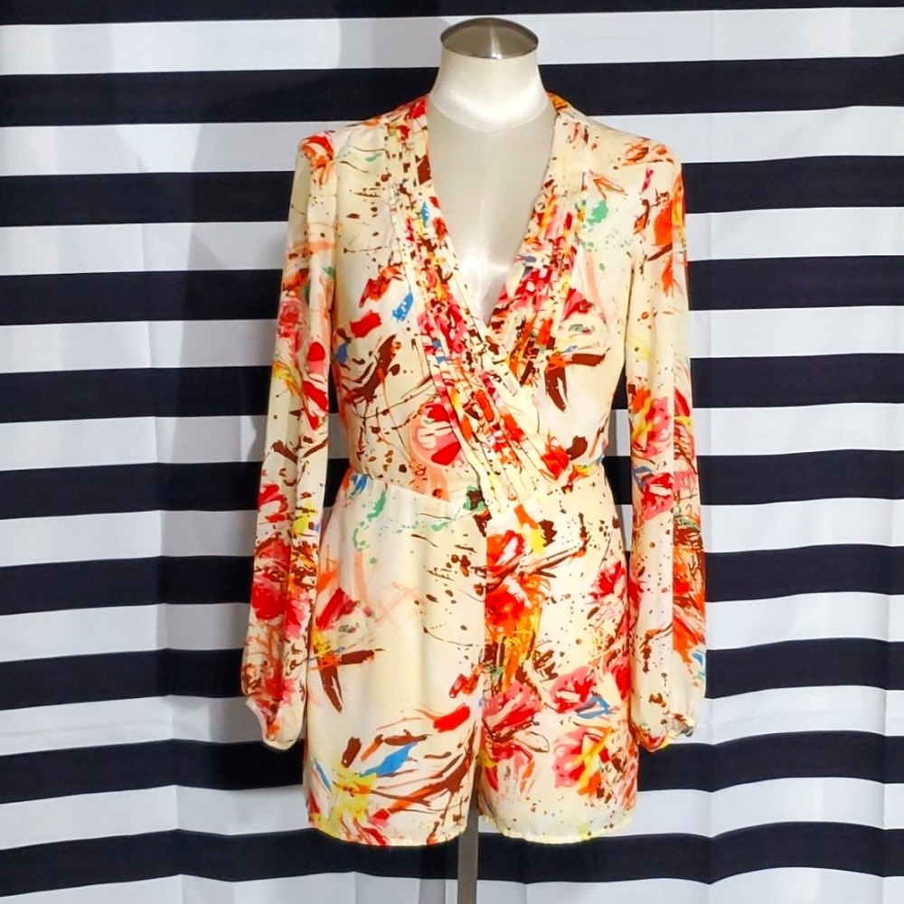 Multicolor Abstract Ark & Co V-Neck Romper